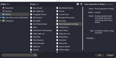 Browsing for presets